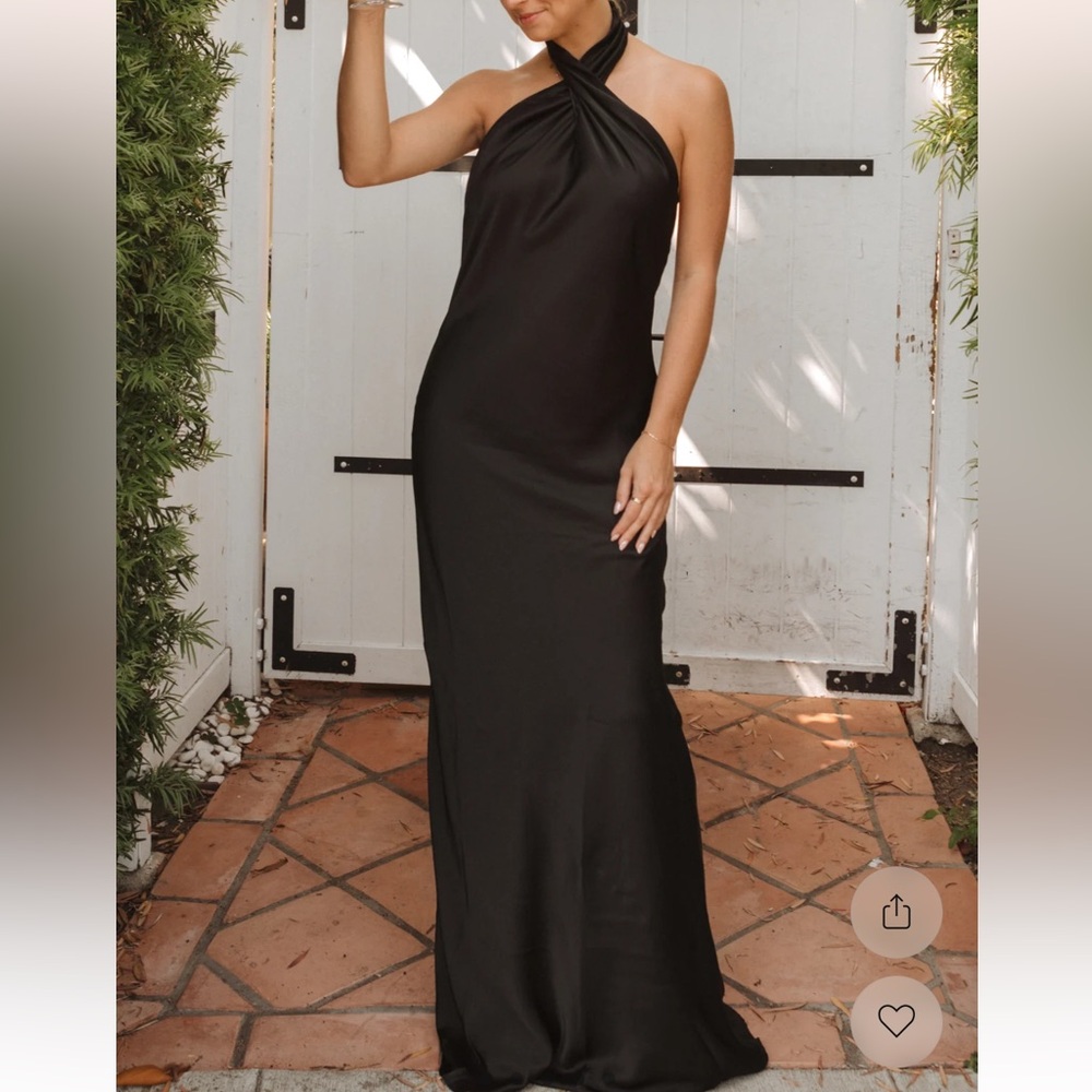 Show Me Your MuMu Black Jasmine Halter Maxi Dress